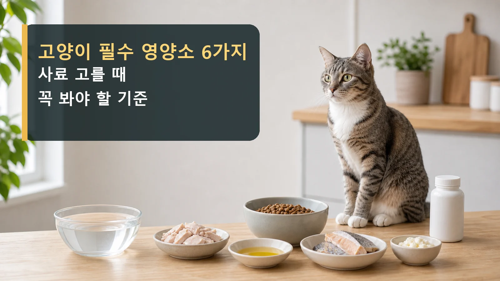 고양이 필수 영양소 총정리｜타우린·단백질·수분이 중요한 이유