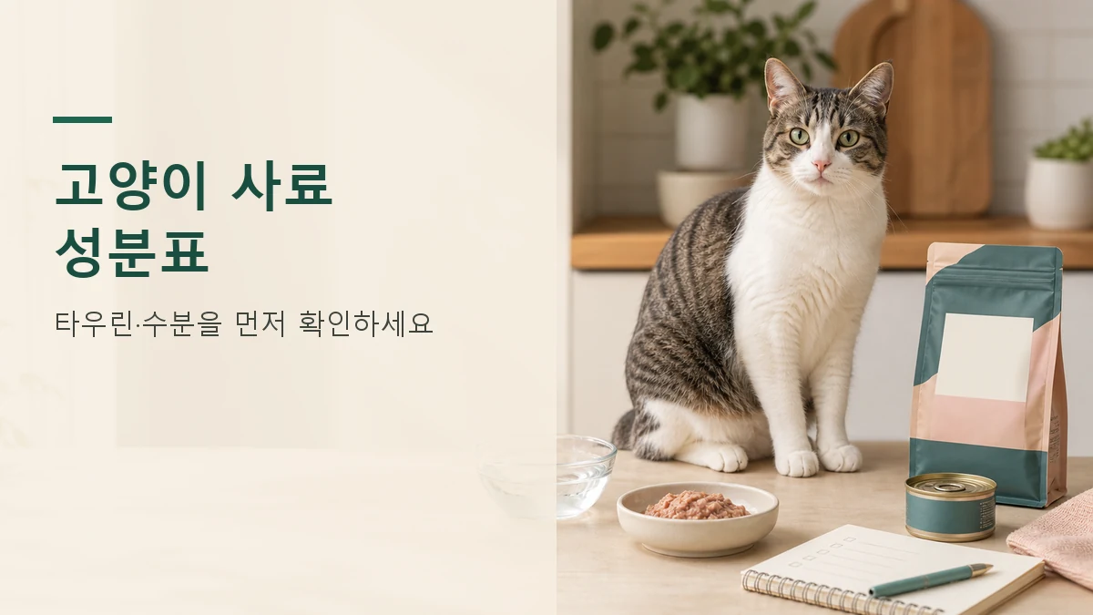 고양이 사료 성분표의 첫 번째 단서, 조단백질·타우린·수분 함량을 읽는 법