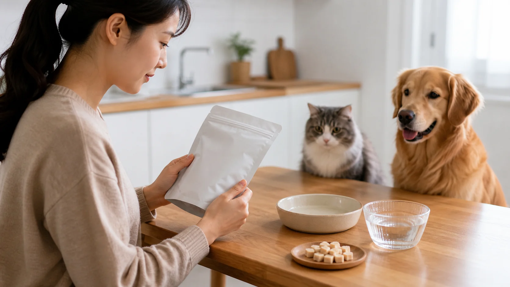 강아지·고양이 동결건조 간식 급여법｜주식 여부와 수분·칼로리 확인